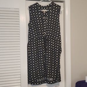 Blue and white pattern dress